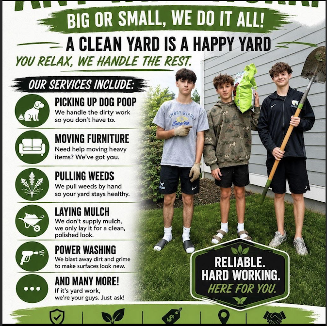 John, Colin and Andrew — The Yard Bros — in Loudoun County, VA